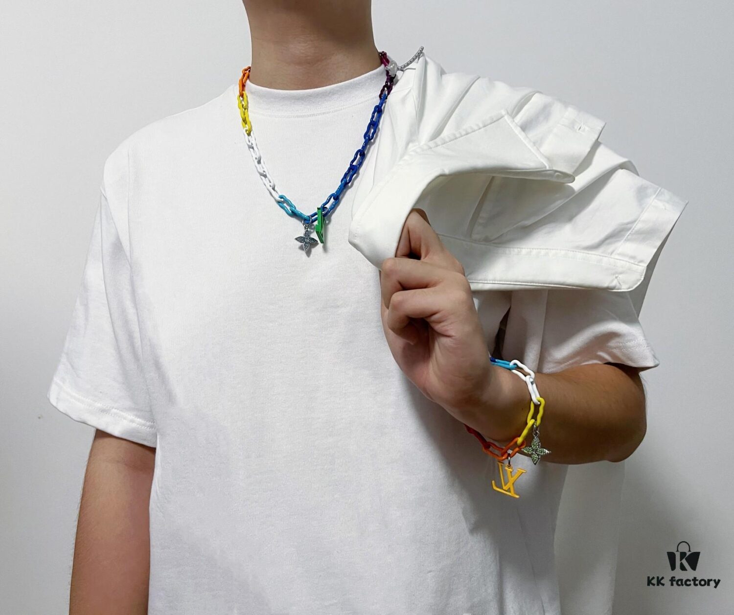 Men's Quenching Series Rainbow Bracelet Necklace