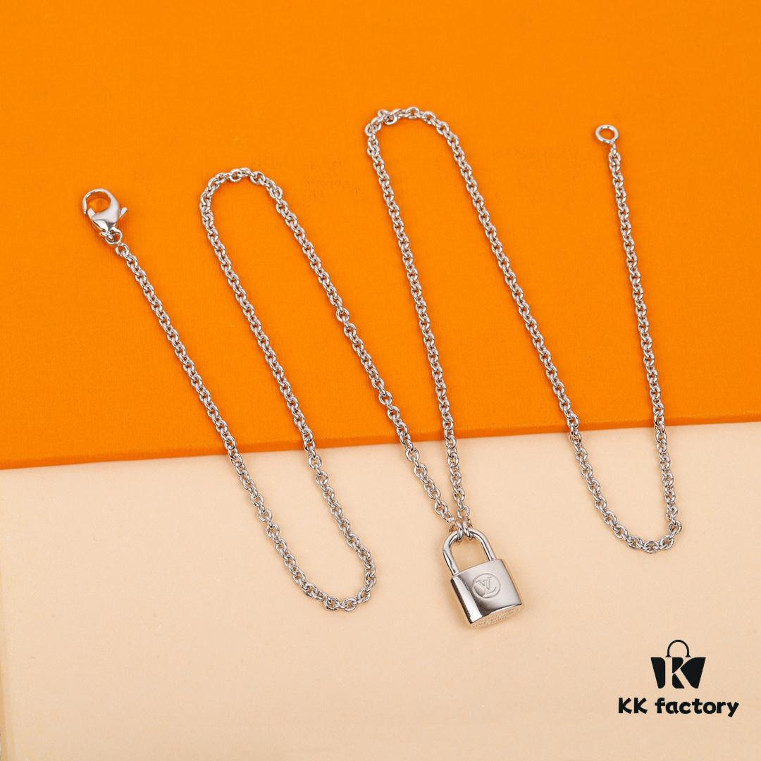 LV Lock Necklace Z+ ZP in Sterling Silver