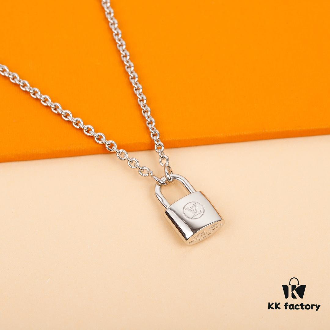 LV Lock Necklace Z+ ZP in Sterling Silver