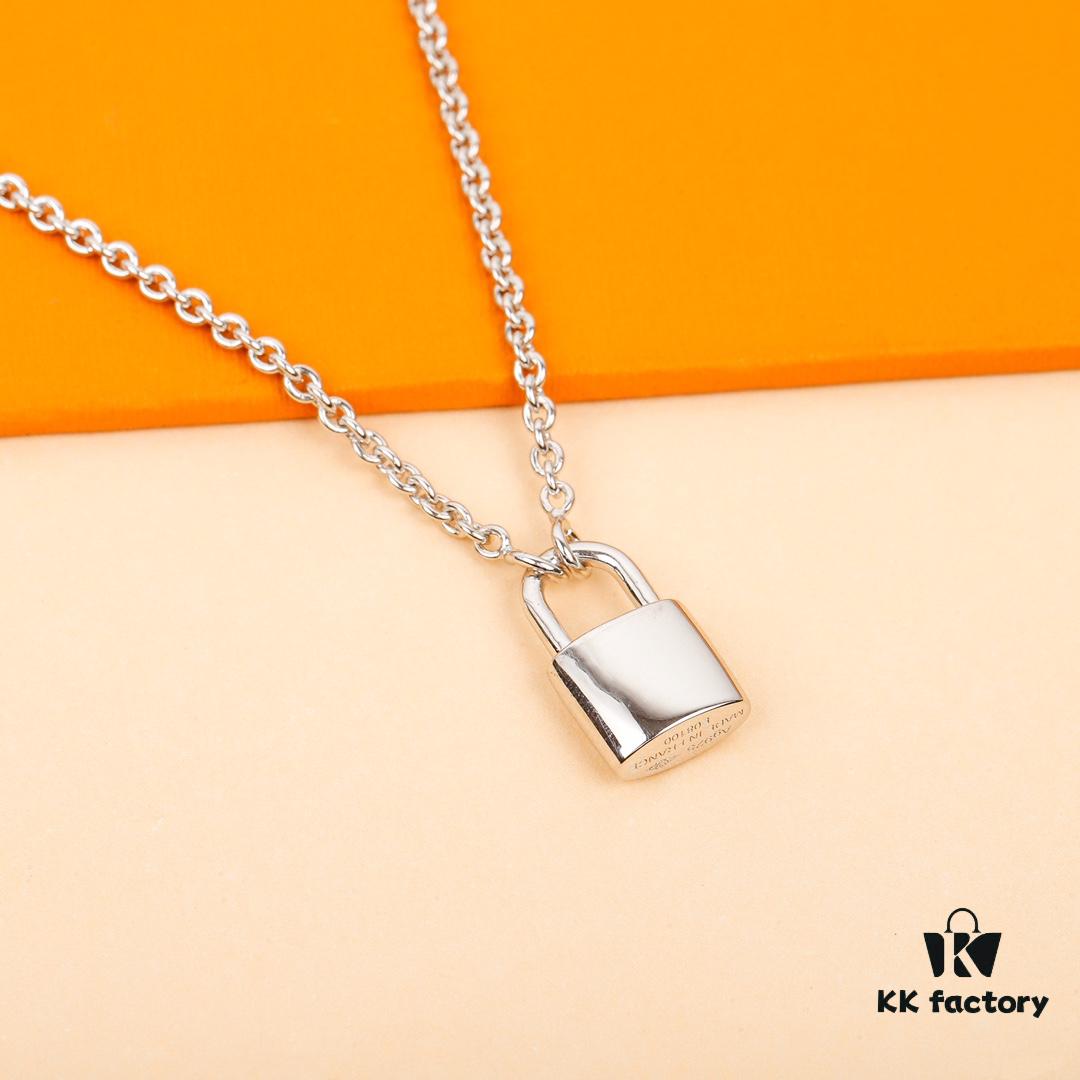 LV Lock Necklace Z+ ZP in Sterling Silver