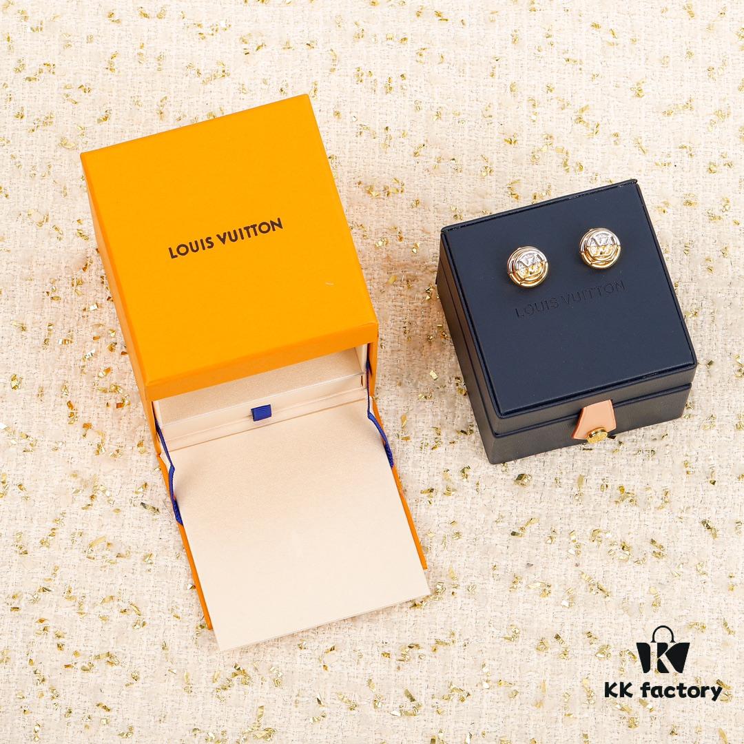 Lvjia Newest Double-Layer Earrings, Brass Gold Plated Studs, Color-Plated Finish, Stylish and Versatile Design