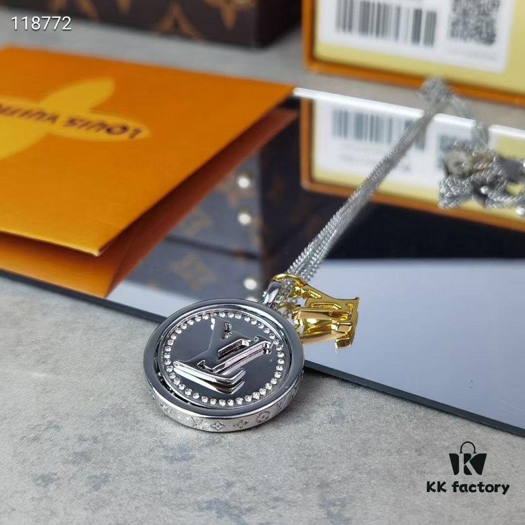 LV Catch Necklace with Rotating Crystal-Embellished Pendant