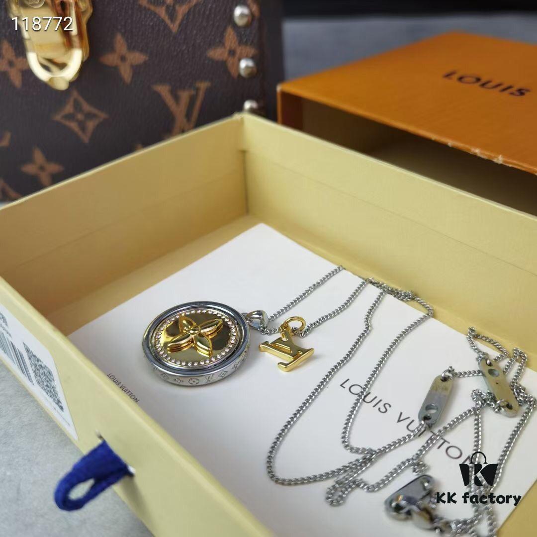 LV Catch Necklace with Rotating Crystal-Embellished Pendant