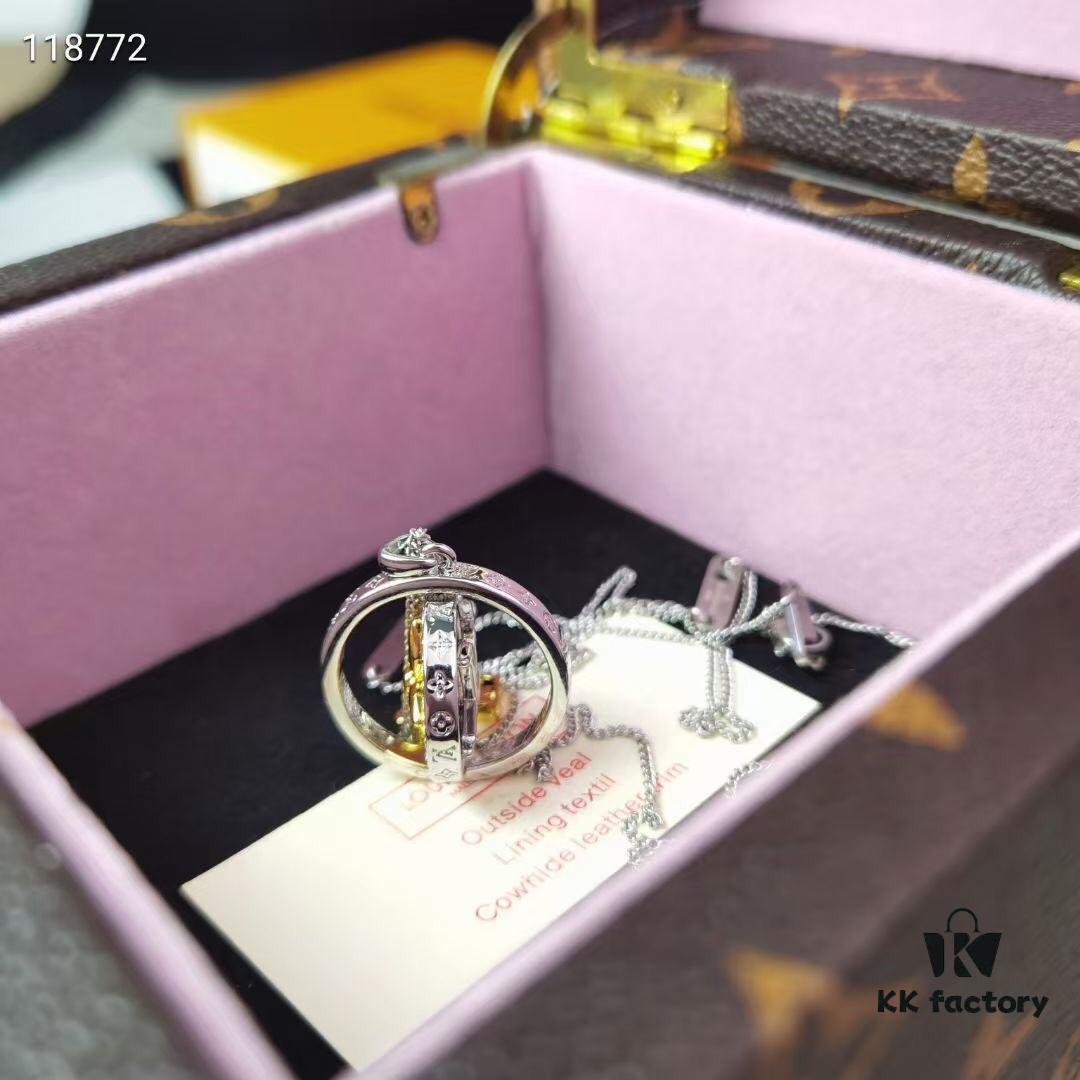 LV Catch Necklace with Rotating Crystal-Embellished Pendant