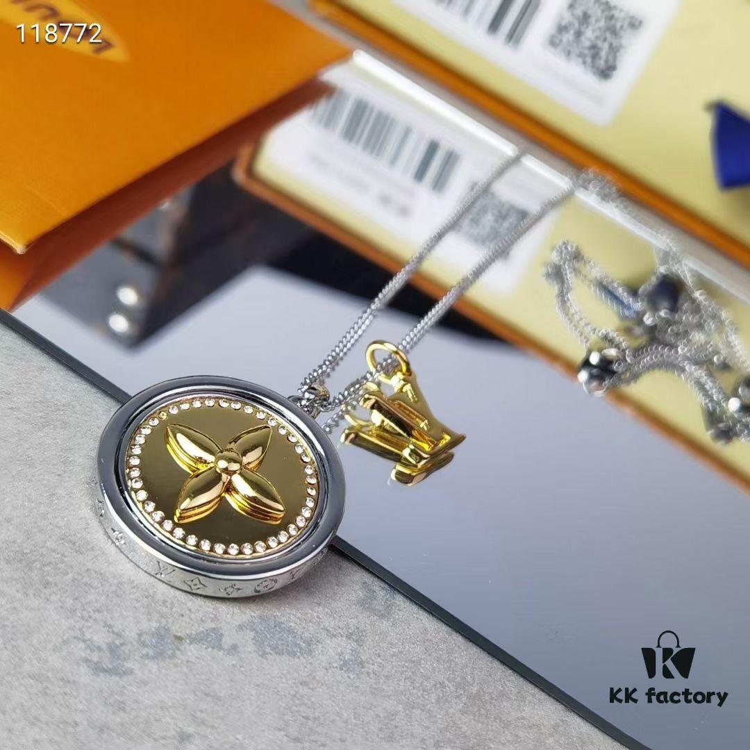 LV Catch Necklace with Rotating Crystal-Embellished Pendant