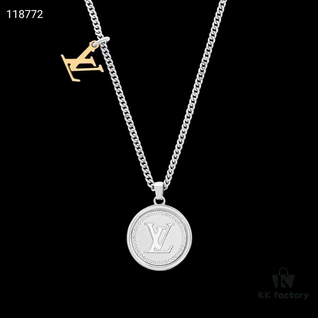 LV Catch Necklace with Rotating Crystal-Embellished Pendant