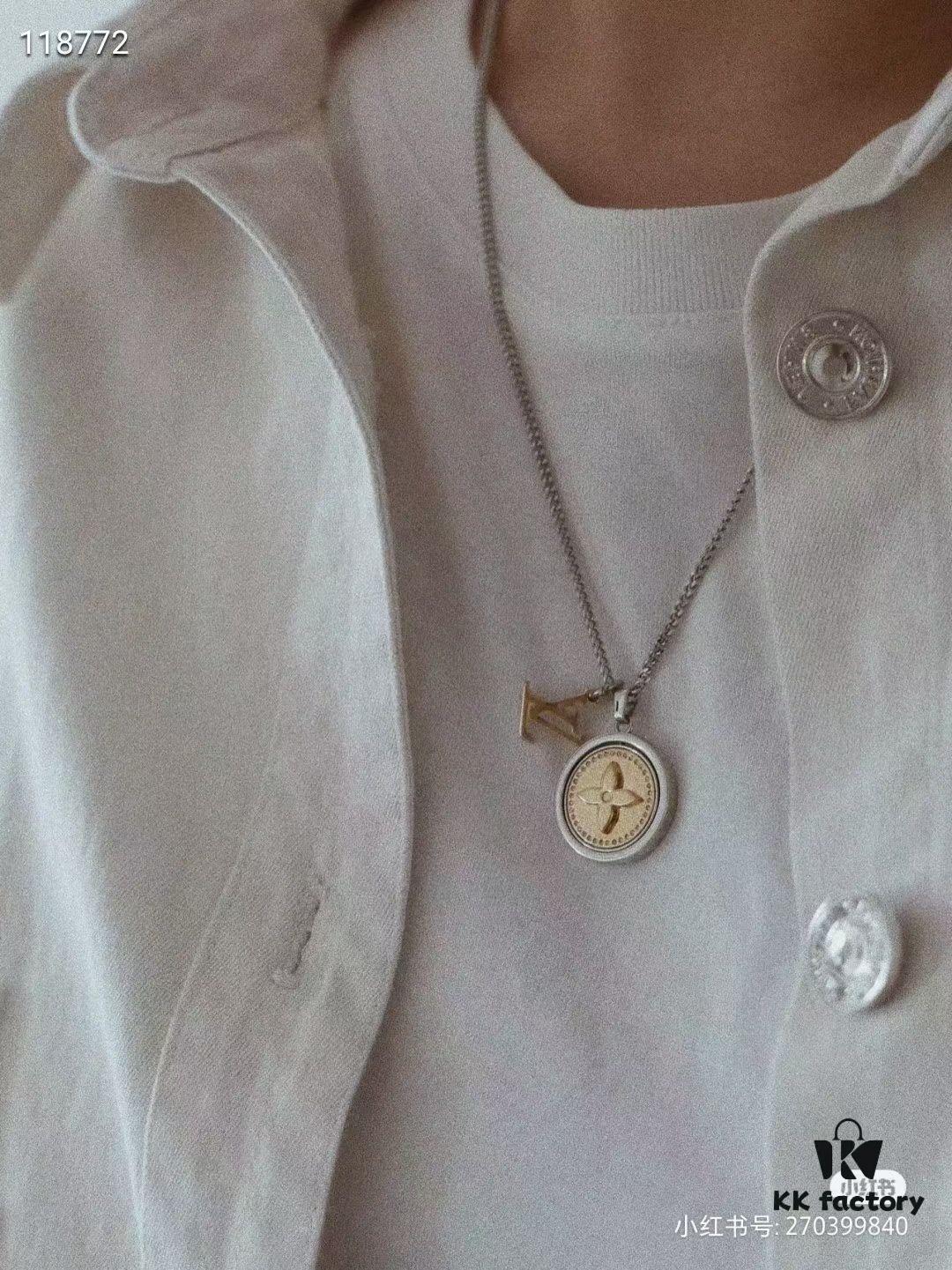 LV Catch Necklace with Rotating Crystal-Embellished Pendant