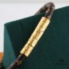 LV New Plaid Leather Bracelet in Gold, Exuding Elegance with Unique Design, Bestseller Matching Buckle Strap, Ideal for Couples