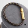 LV New Plaid Leather Bracelet in Gold, Exuding Elegance with Unique Design, Bestseller Matching Buckle Strap, Ideal for Couples