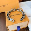 LV Latest Louis Vuitton Men's 316 Stainless Steel Bracelet, Tricolor: Iridescent + Silver, Full Metal Construction, Exquisitely Crafted