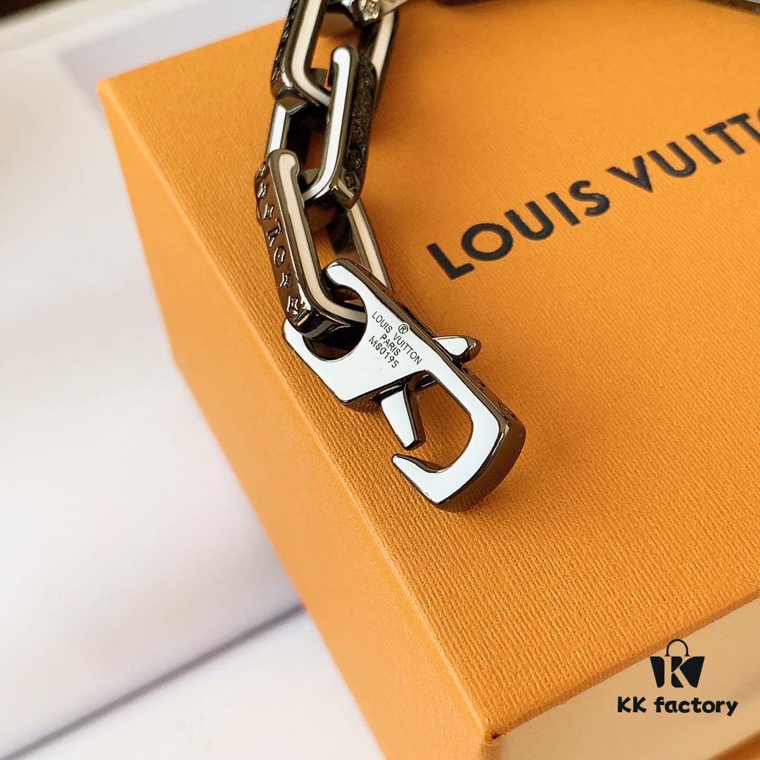LV Latest Louis Vuitton Men's 316 Stainless Steel Bracelet, Tricolor: Iridescent + Silver, Full Metal Construction, Exquisitely Crafted