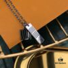 LV New Damier Black Necklace for Men, Elegant Gift Choice with Black Enamel and Palladium Finish