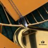 LV New Damier Black Necklace for Men, Elegant Gift Choice with Black Enamel and Palladium Finish