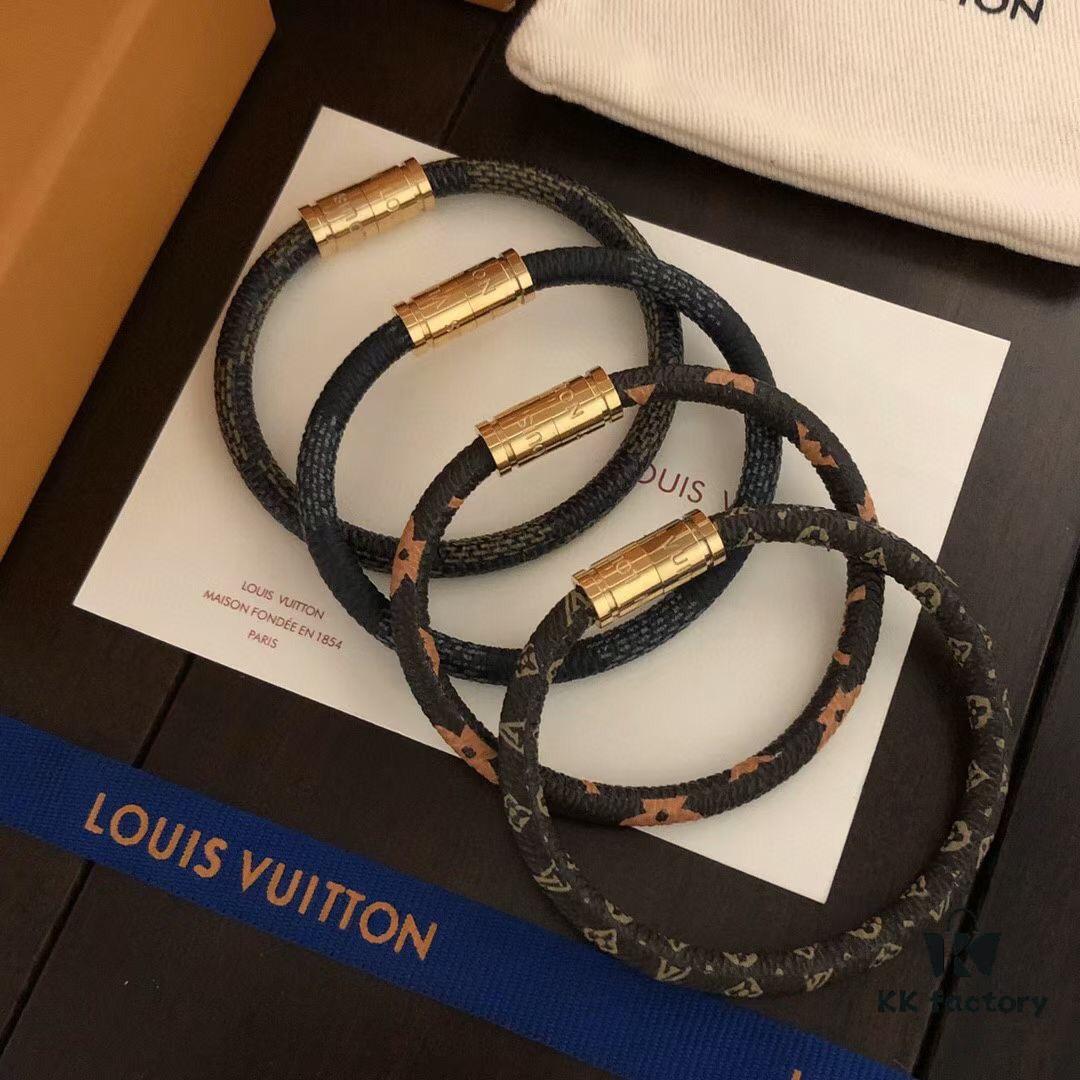 Stunning LVuitton Louis Vuitton Monogram Bag Strap Leather Bracelet