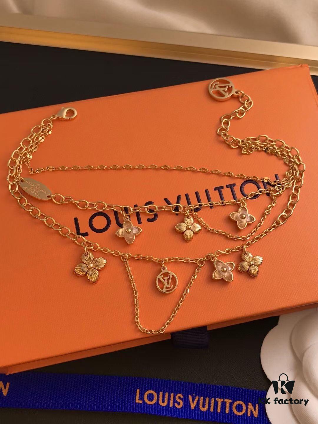 LV Elegant Three-Layer Bracelet with Charms, Influencer Favorite Style, Adjustable Length, Stunning Layered Look