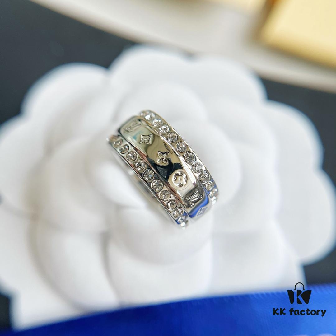 Louis Vuitton Couple's LV Ring, Unique Retro-Futuristic Design, Must-Have for Fashion-Forward Women