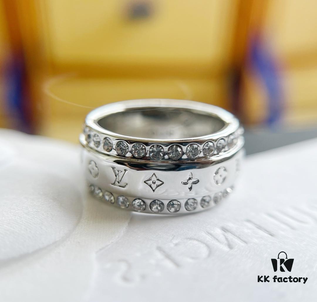 Louis Vuitton Couple's LV Ring, Unique Retro-Futuristic Design, Must-Have for Fashion-Forward Women