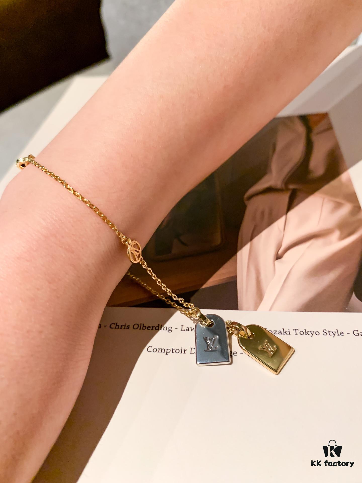 LV Unisex Nanogram Dual-Pendant Necklace Bracelet