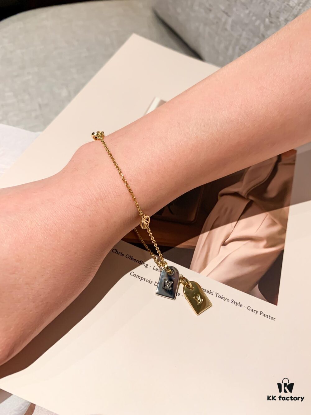 LV Unisex Nanogram Dual-Pendant Necklace Bracelet