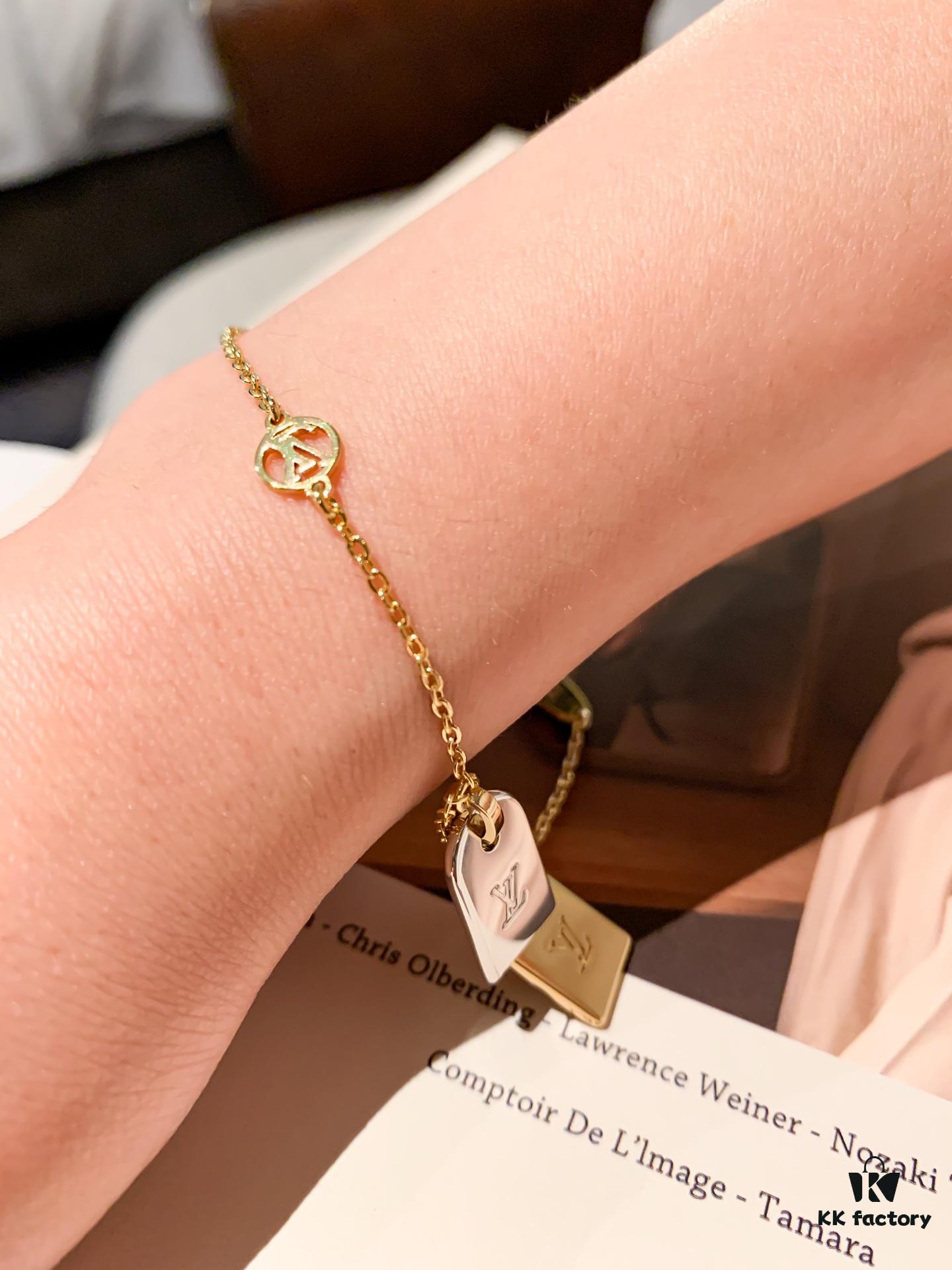 LV Unisex Nanogram Dual-Pendant Necklace Bracelet