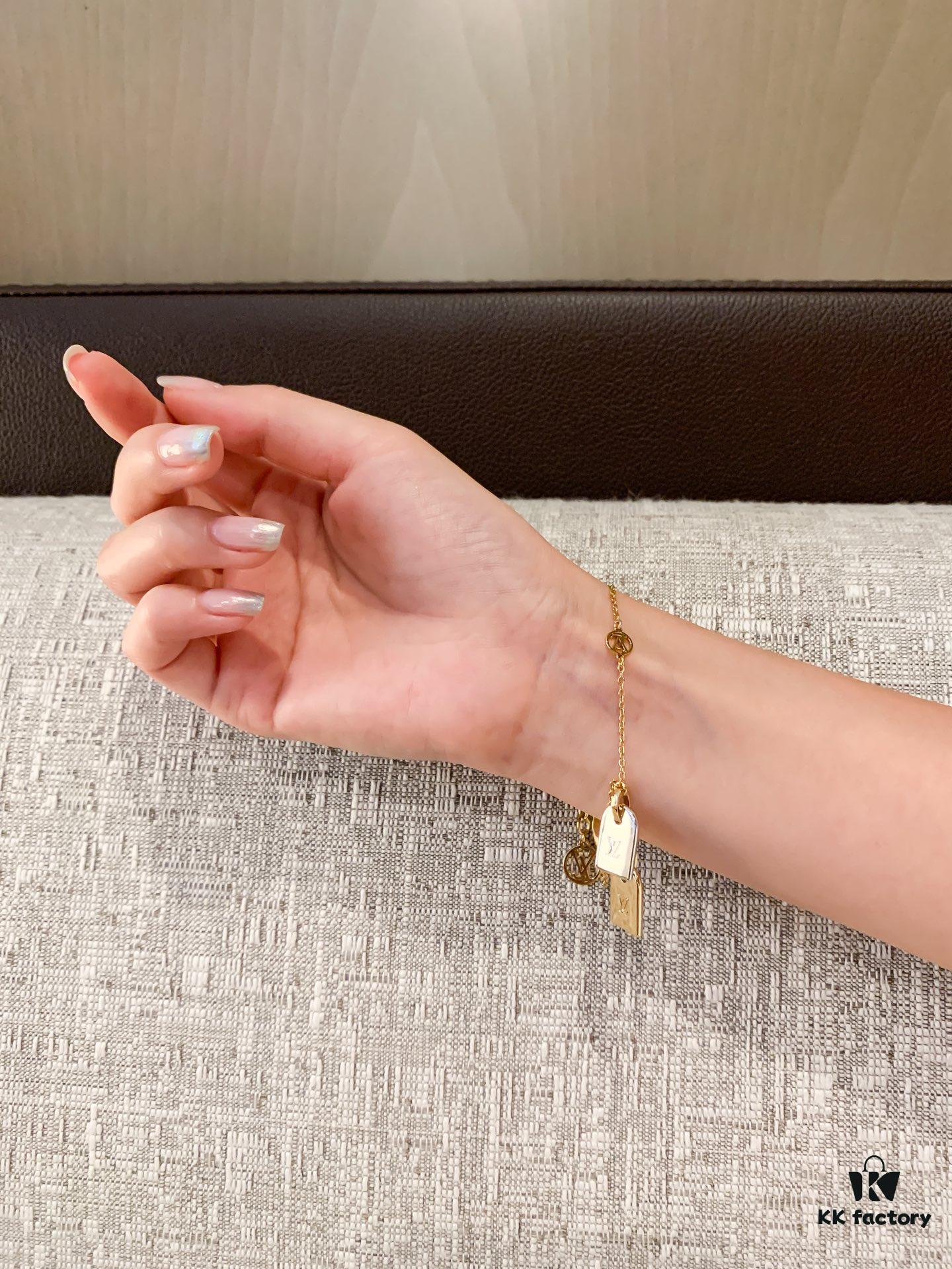 LV Unisex Nanogram Dual-Pendant Necklace Bracelet