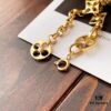 Golden LV Blooming Series Bracelet with Elegant Pendants