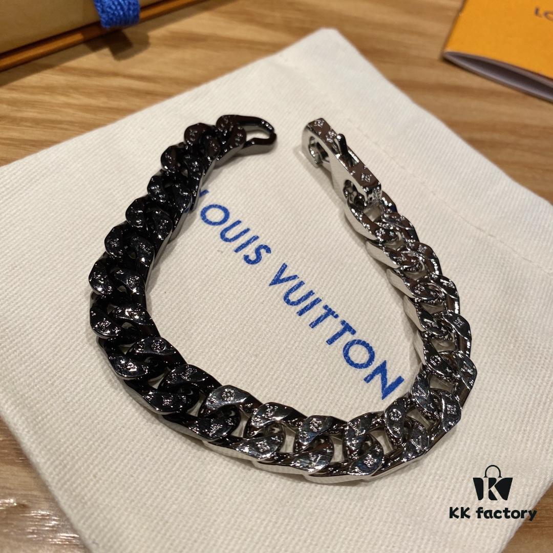 LV Latest Color-Block Thin Cuban Chain