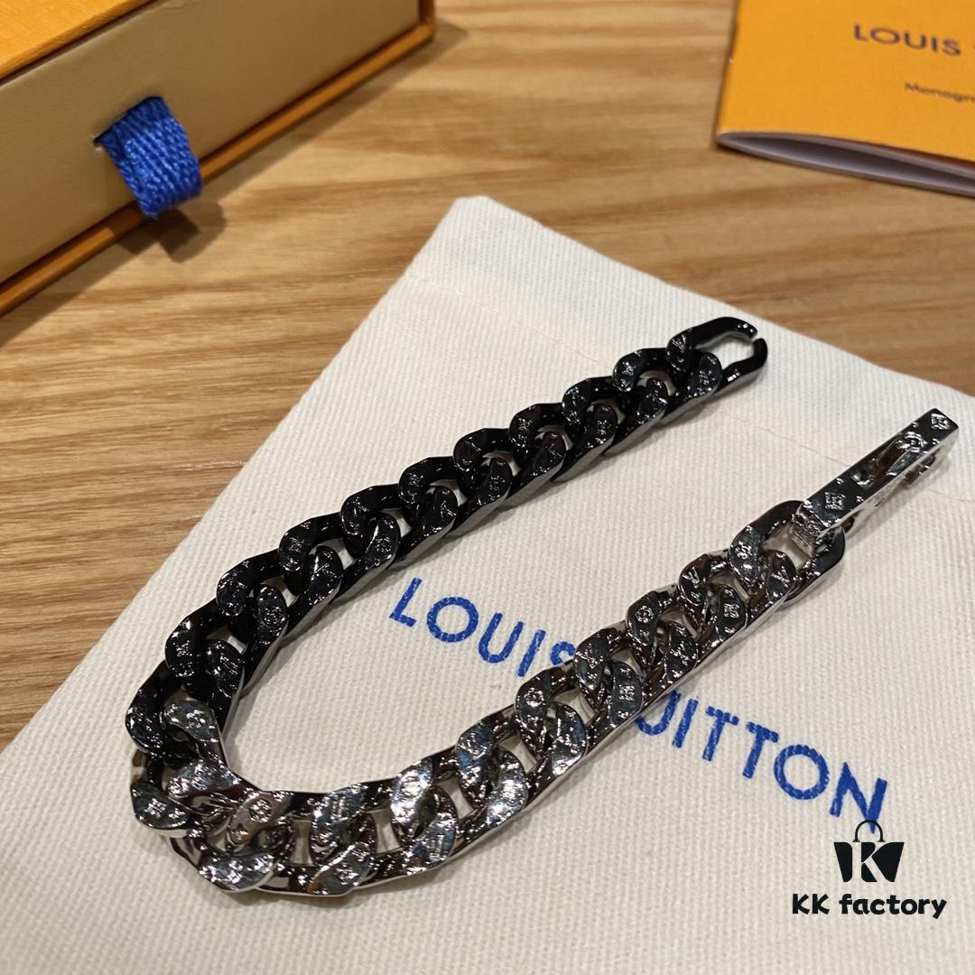 LV Latest Color-Block Thin Cuban Chain