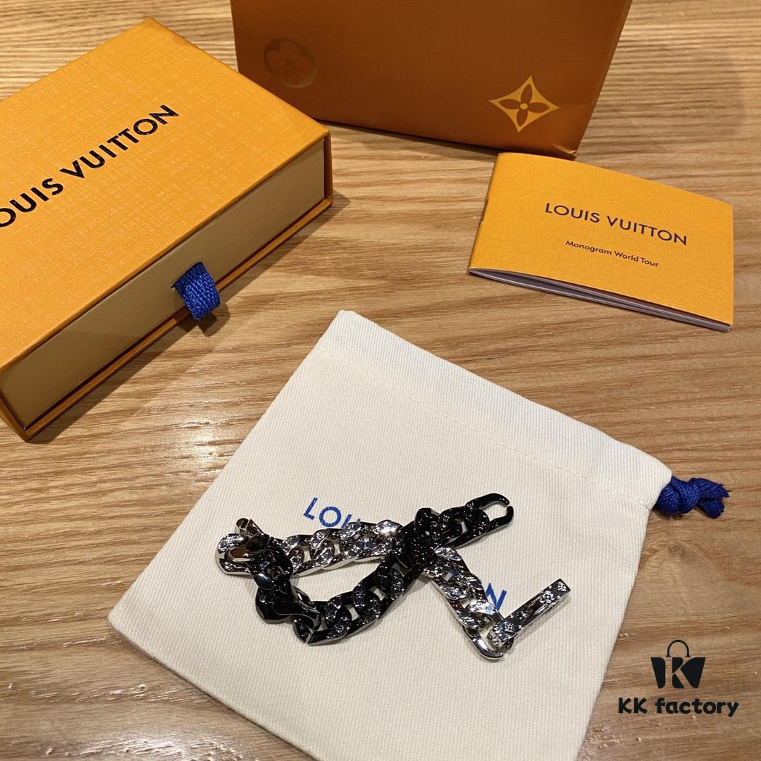 LV Latest Color-Block Thin Cuban Chain