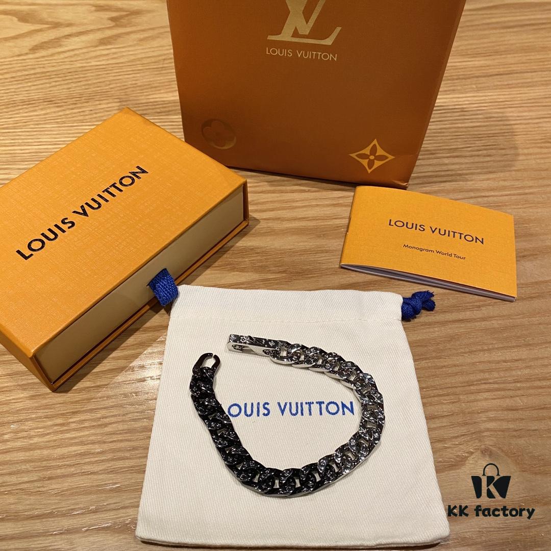 LV Latest Color-Block Thin Cuban Chain