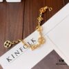 Golden LV Blooming Series Bracelet with Elegant Pendants