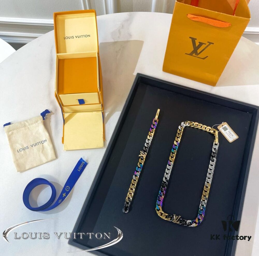 LV Louis Vuitton CHAIN LINKS PATCHES Necklace Bracelet