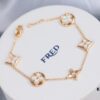 LV Louis Vuitton Five-Flower Bracelet in V Gold, Never Fades