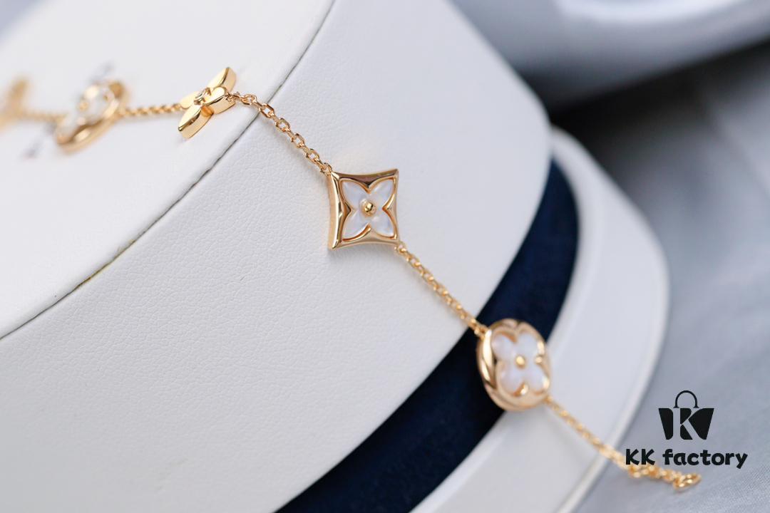 LV Louis Vuitton Five-Flower Bracelet in V Gold, Never Fades