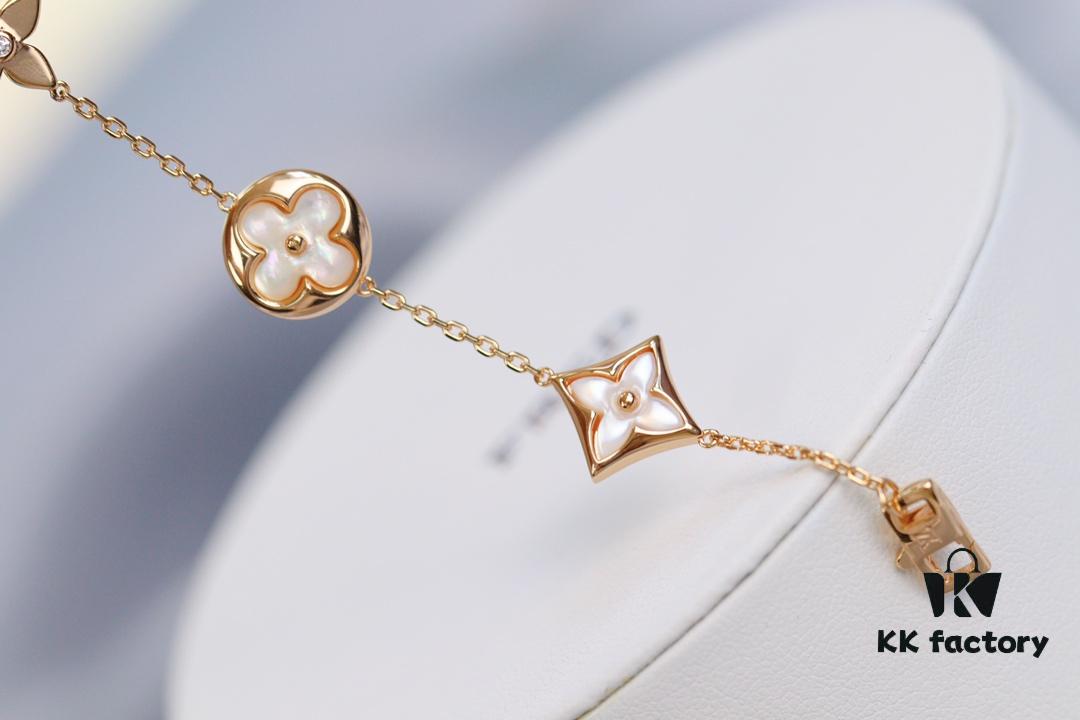 LV Louis Vuitton Five-Flower Bracelet in V Gold, Never Fades