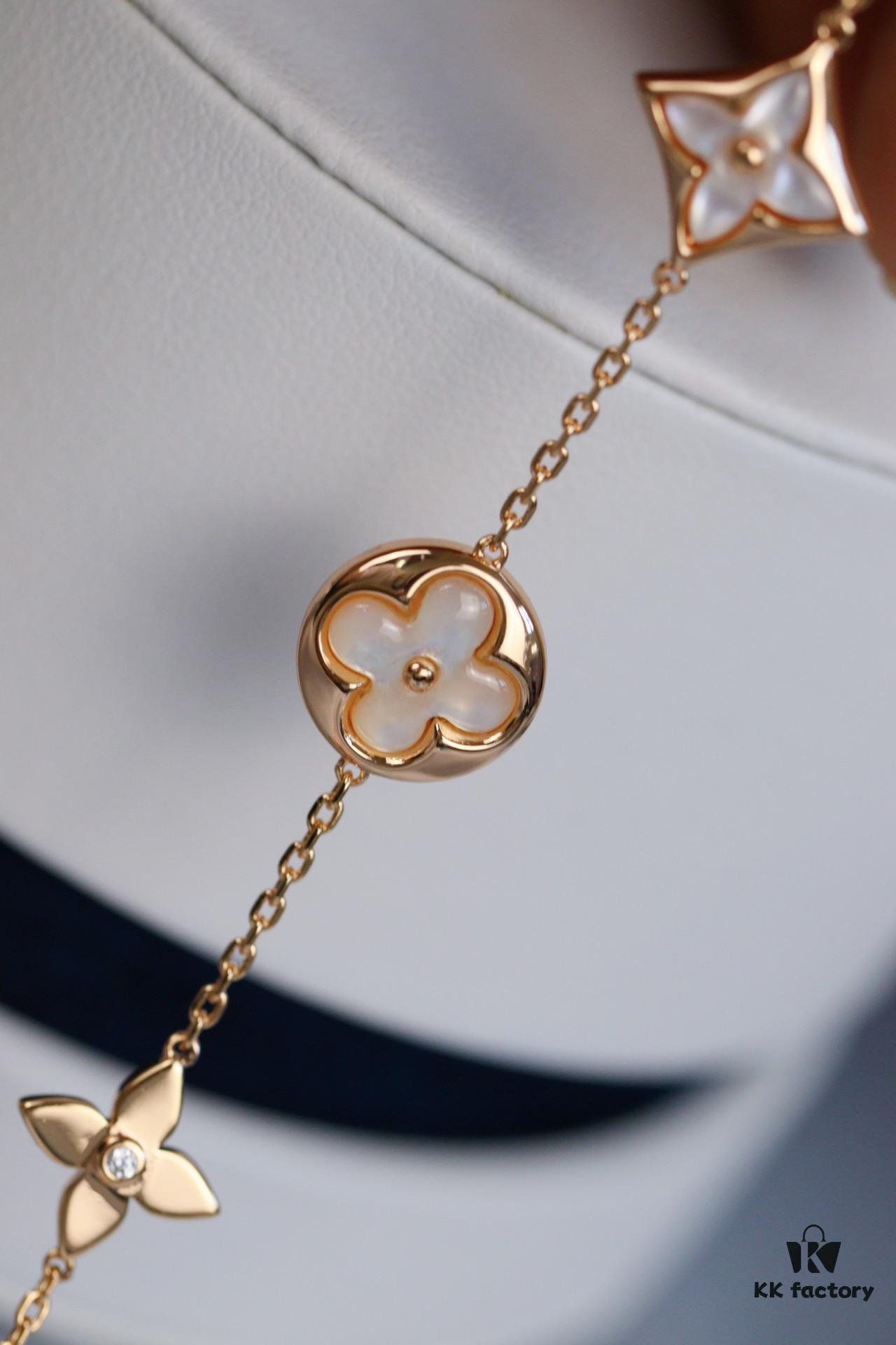 LV Louis Vuitton Five-Flower Bracelet in V Gold, Never Fades
