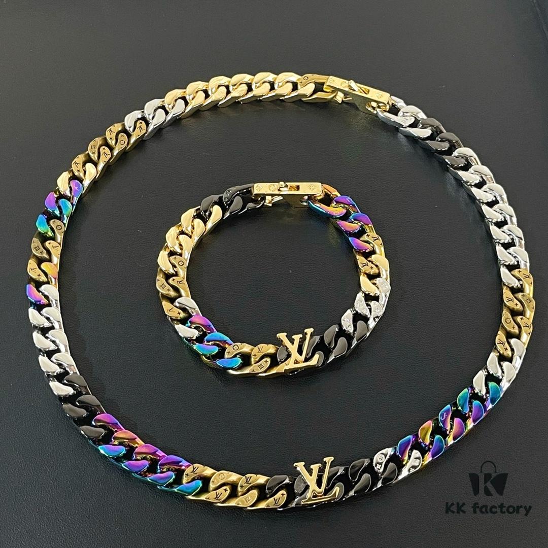 LV Louis Vuitton CHAIN LINKS PATCHES Necklace Bracelet