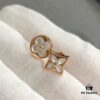 New Arrival, Classic LV Monogram AB Style Mother-of-Pearl Flower Earrings