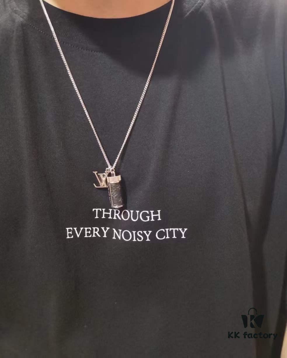 Louis Vuitton Canvas Monogram Eclipse Perfume Bottle Pendant Necklace