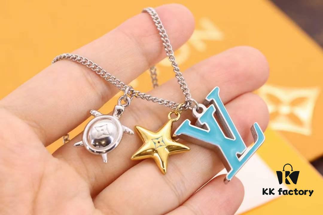 Louis Vuitton Aquatics Enamel Starfish and Turtle Necklace