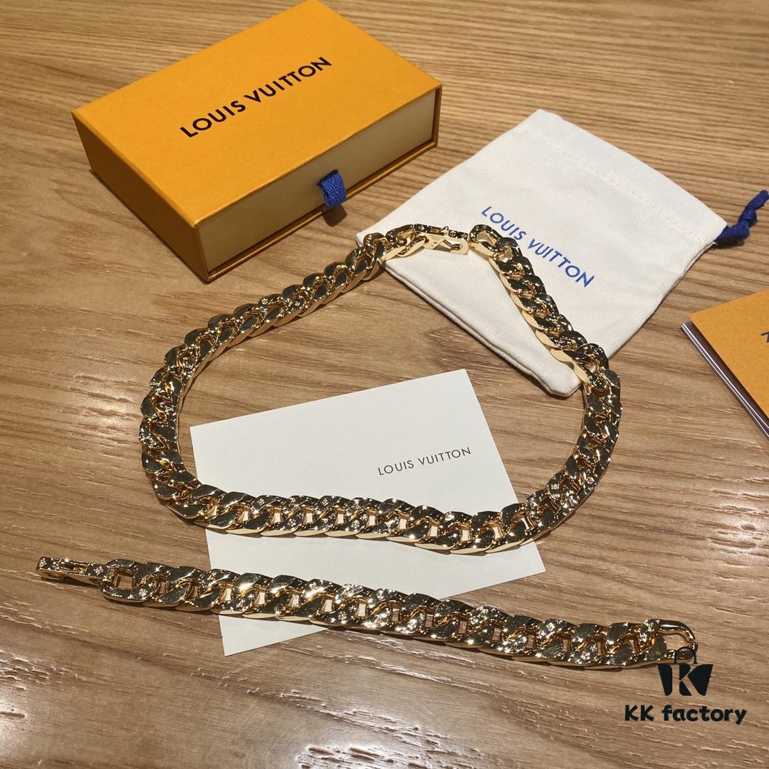 LV Gold Bracelet 🔥 Featuring Multiple Craftsmanship Techniques, the Rarest Release – Stunning on Wrist ✨✨ M68259 Chain Links Patches