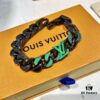 New Arrival~LV Men's Bracelet CHAIN LINKS PATCHES Cuban Green Colorful Crystal Bracelet 21cm