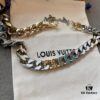 LV 20205S Enamel Necklace/Bracelet Unisex Cuban Link Chain with L and V Interlocking Design and Monogram Pattern