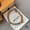 LV 20205S Enamel Necklace/Bracelet Unisex Cuban Link Chain with Logo Design