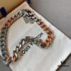LV 20205S Enamel Necklace/Bracelet Unisex Cuban Link Chain with Logo Design
