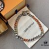 LV 20205S Enamel Necklace/Bracelet Unisex Cuban Link Chain with Logo Design
