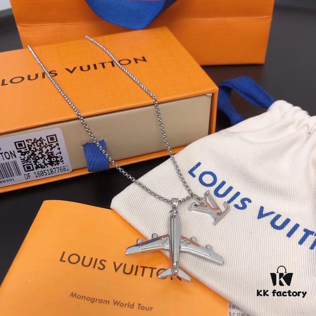 Louis Vuitton LV Plane Pendant Necklace Unisex