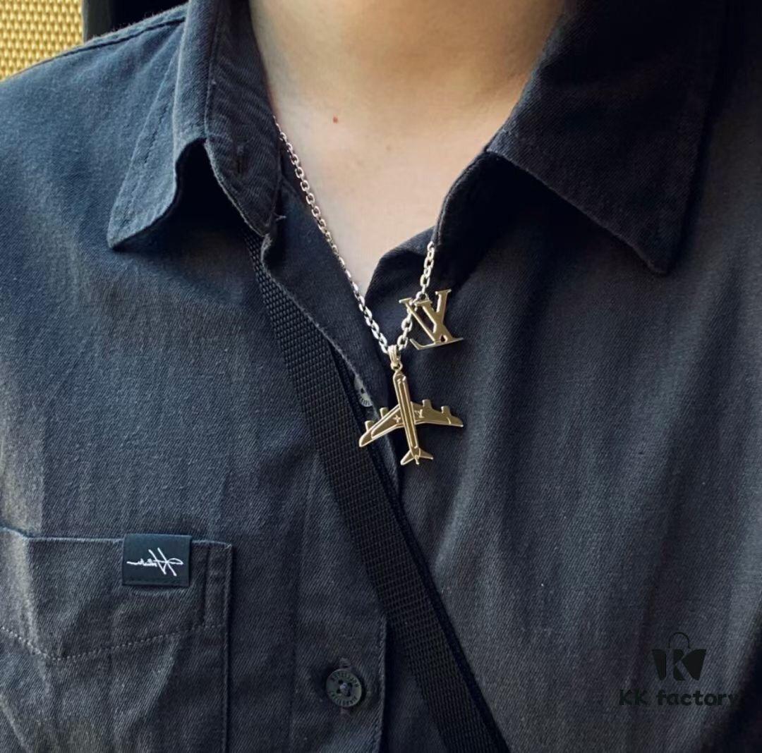 Louis Vuitton LV Plane Pendant Necklace Unisex