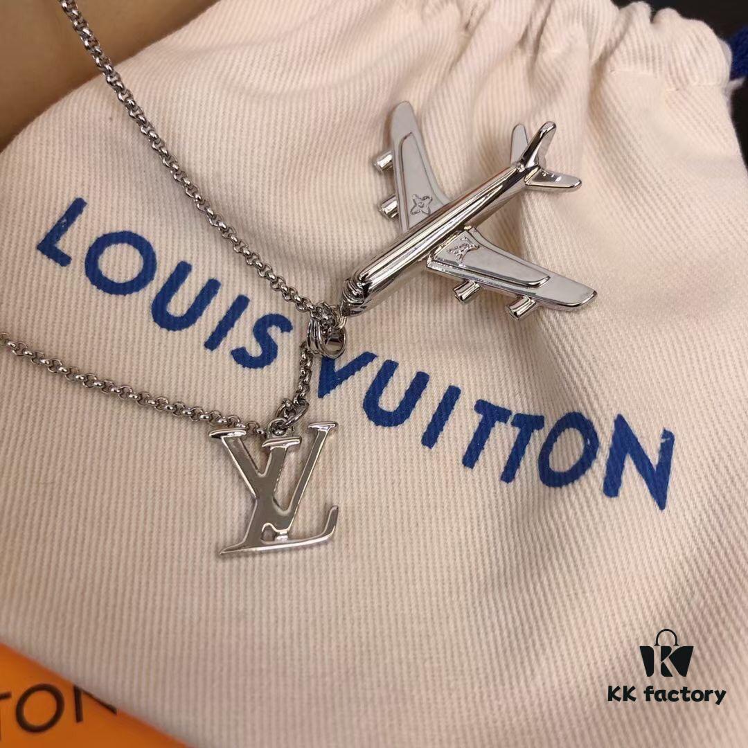 Louis Vuitton LV Plane Pendant Necklace Unisex