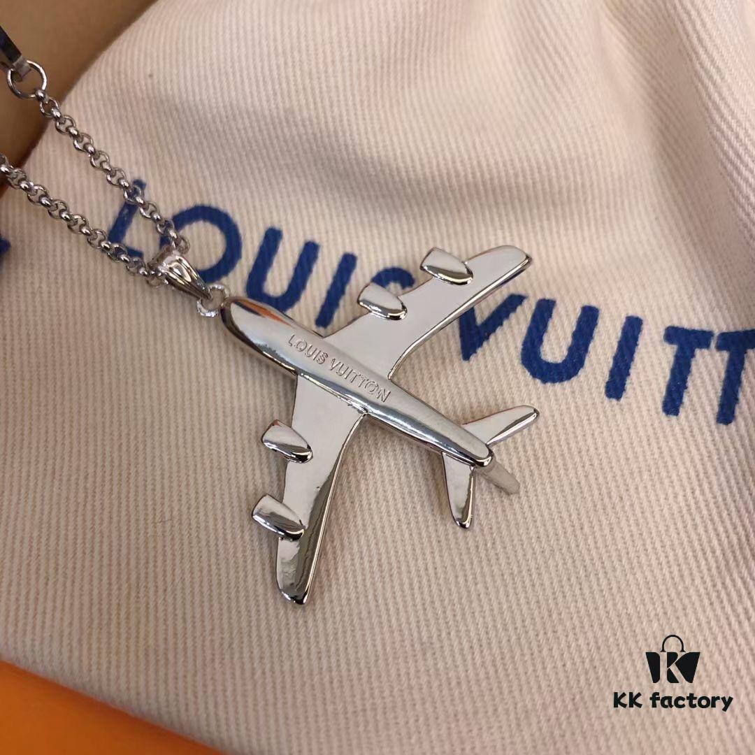 Louis Vuitton LV Plane Pendant Necklace Unisex